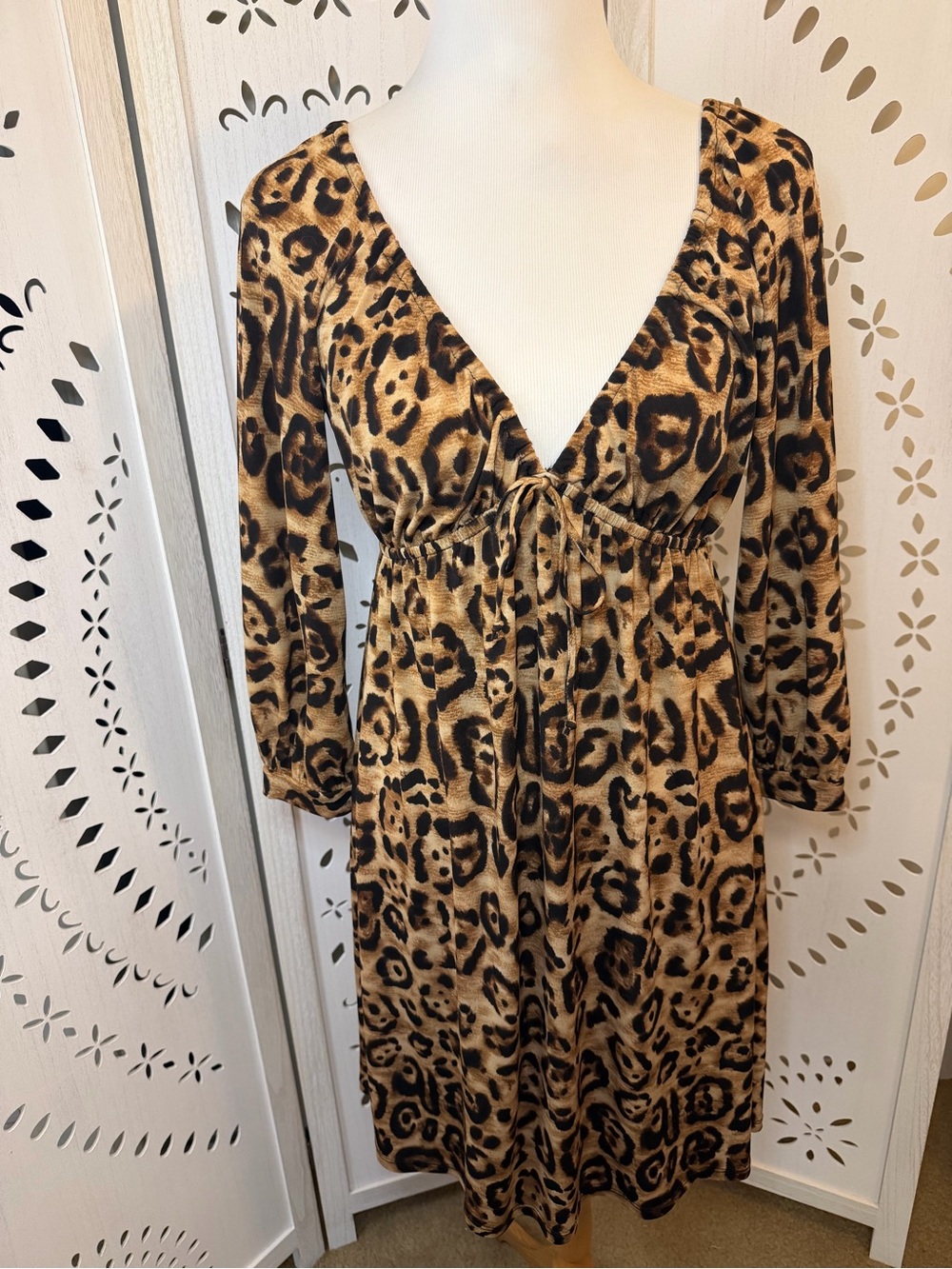 INC Leopard Print V-Neck Women’s Dress